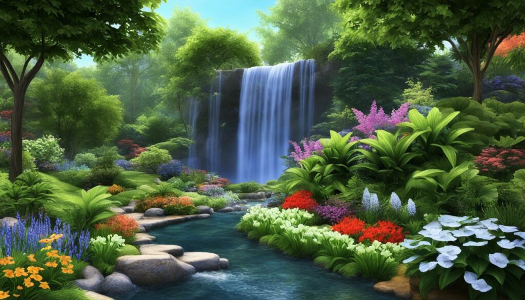 garden waterfall location